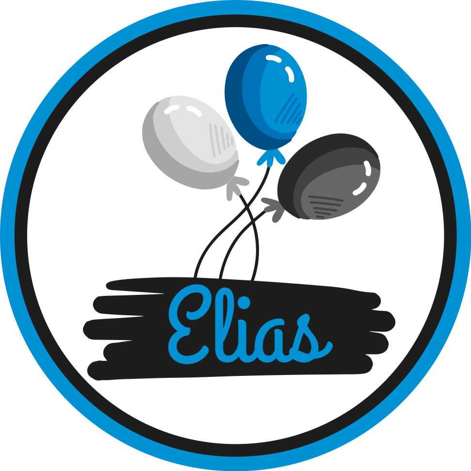 Personalised grey and blue balloons kids vinyl carpet - TenStickers