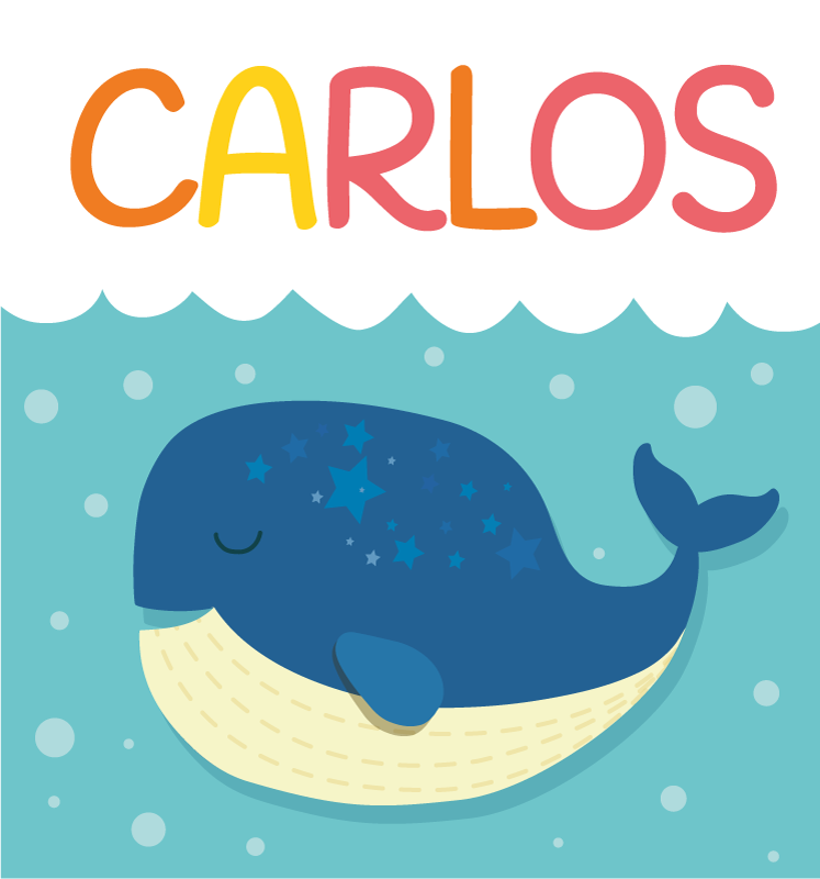 Whimsical Whale Scene custom vinyl carpet - TenStickers