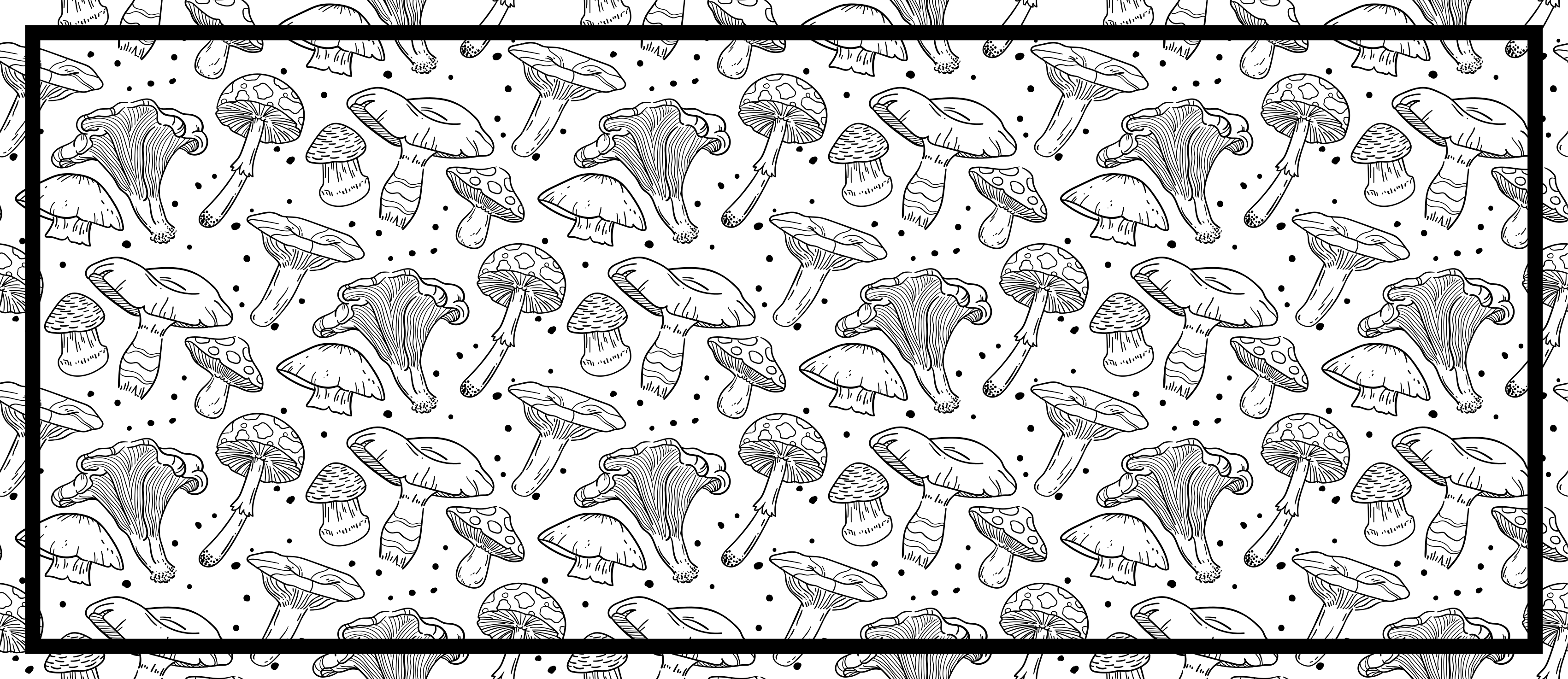 Mushroom Motifs nature vinyl carpet - TenStickers