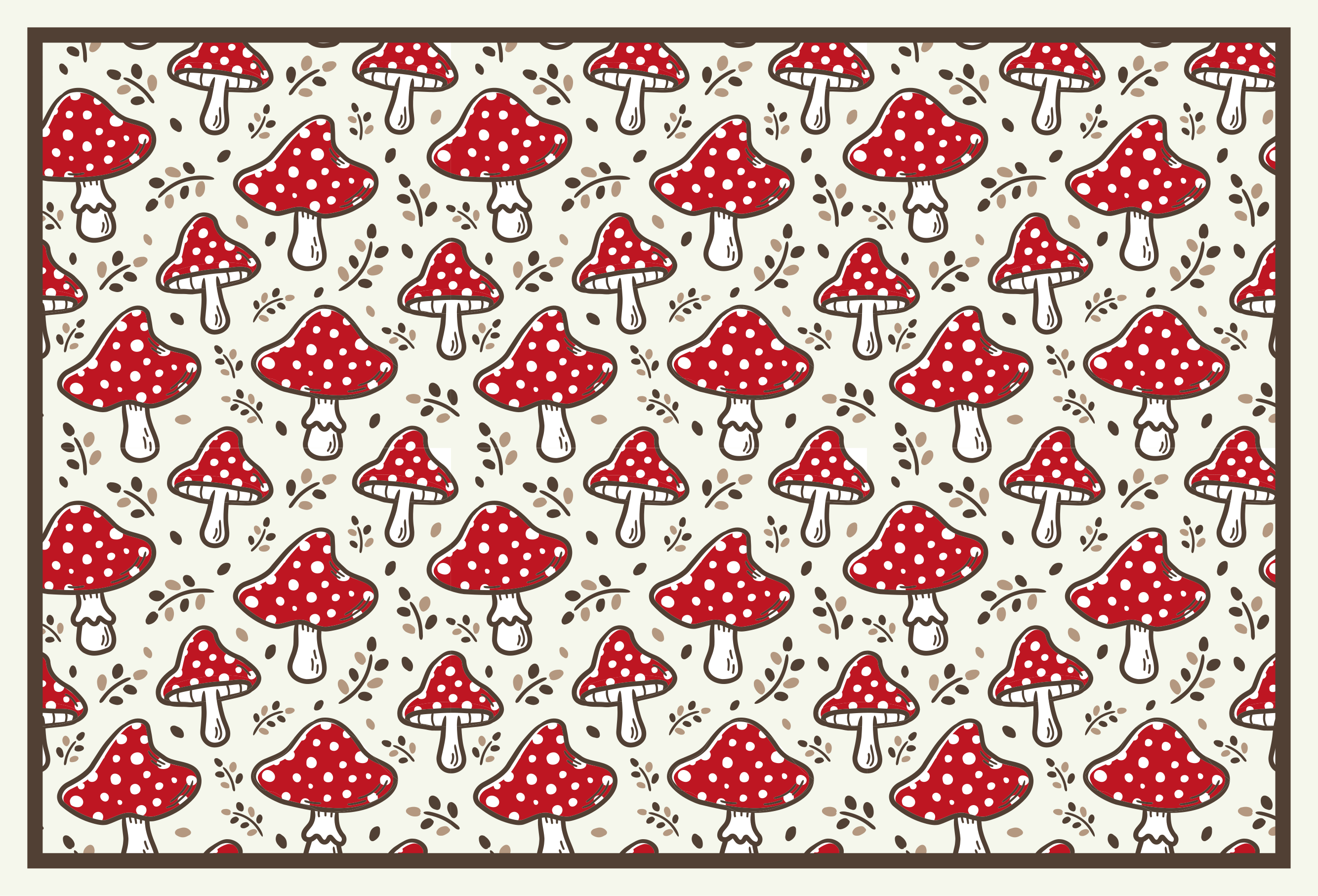 Playful Mushroom Motif nature vinyl carpet - TenStickers