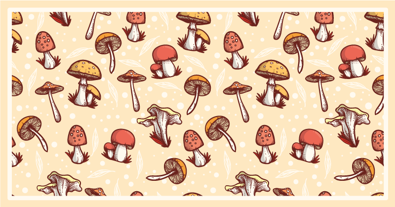 Colorful Mushroom Pattern nature vinyl carpet - TenStickers