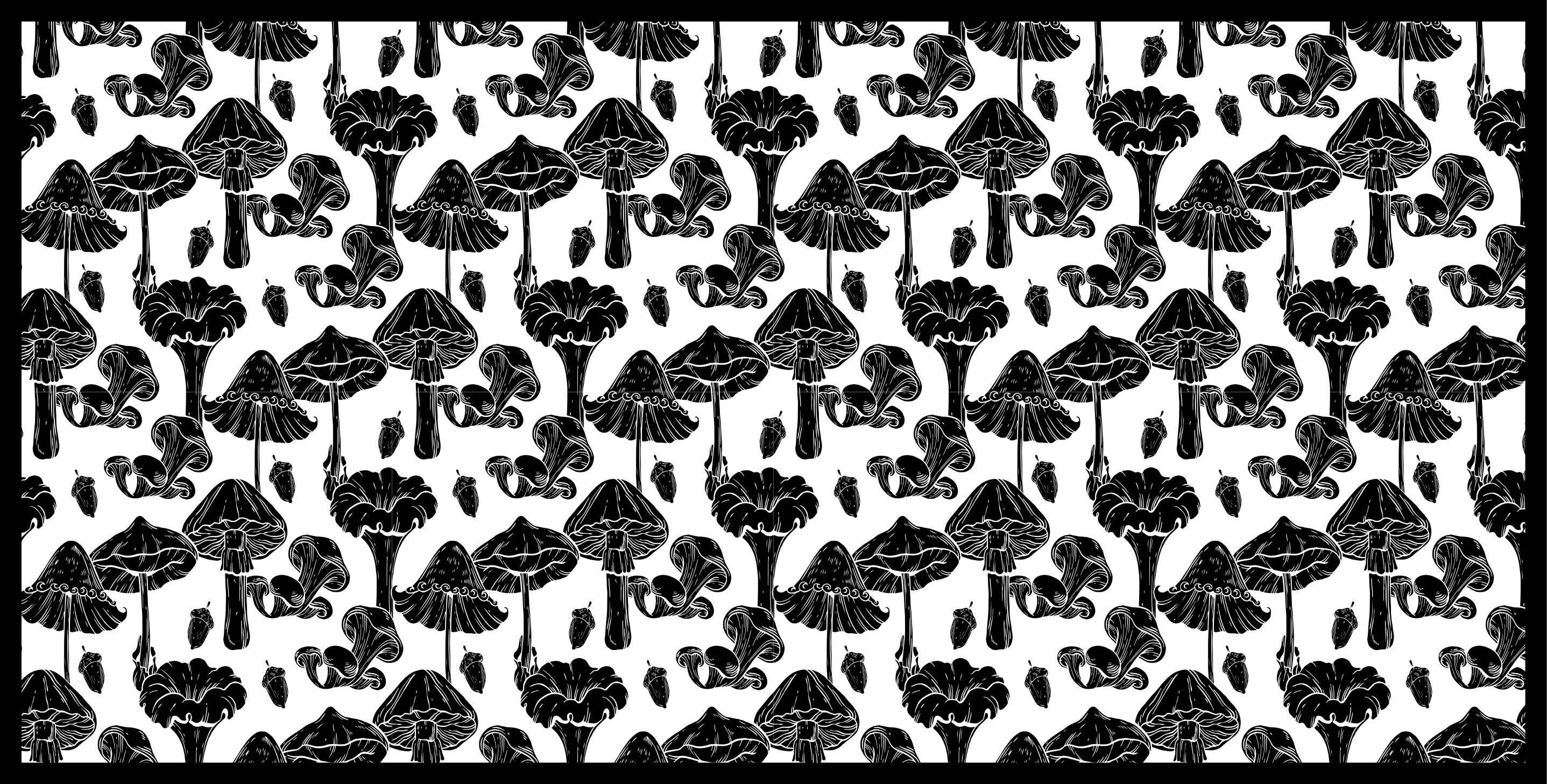 Stylized Mushroom Pattern nature vinyl carpet - TenStickers