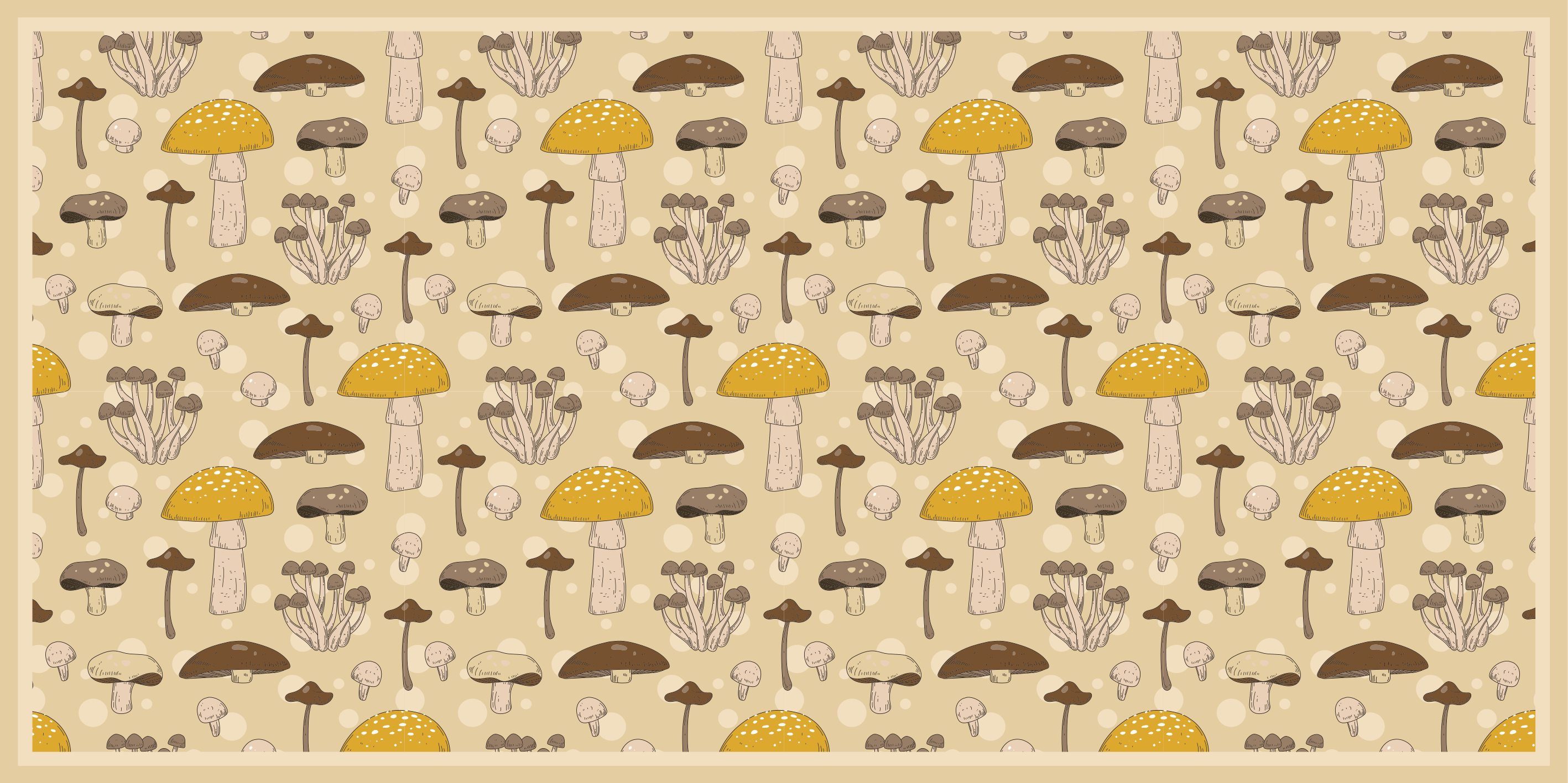 Mushroom Forest Pattern kitchen vinyl carpet - TenStickers