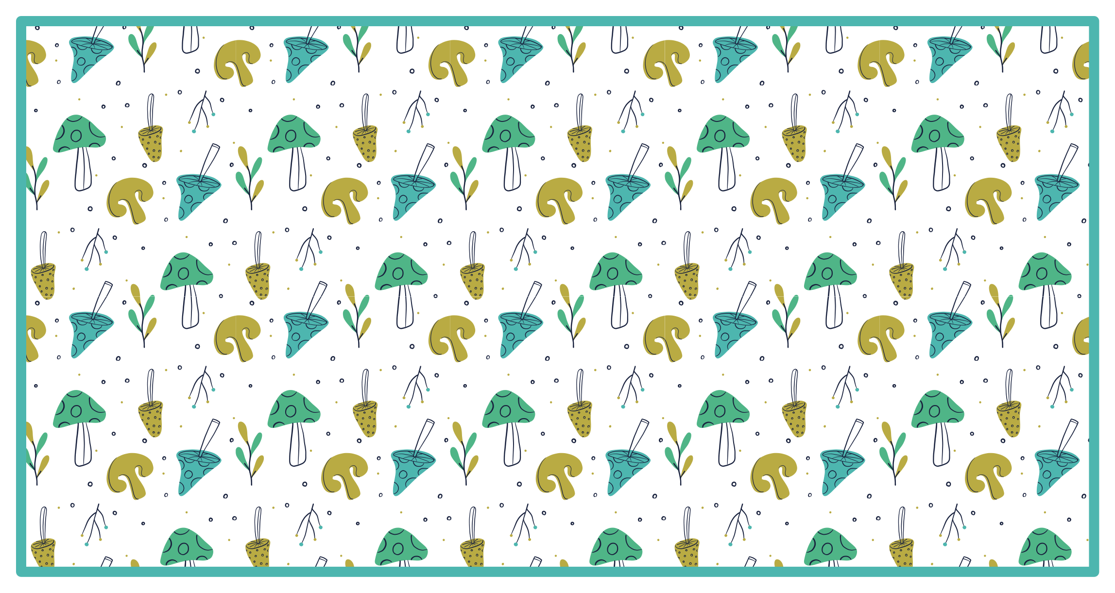 Mushroom Pattern Playful nature vinyl carpet - TenStickers