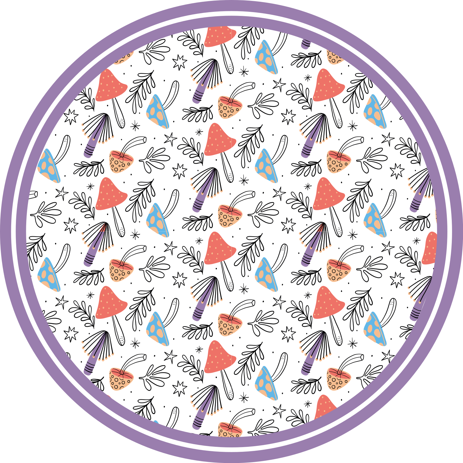 Colorful fungi sprouts nature vinyl carpet - TenStickers