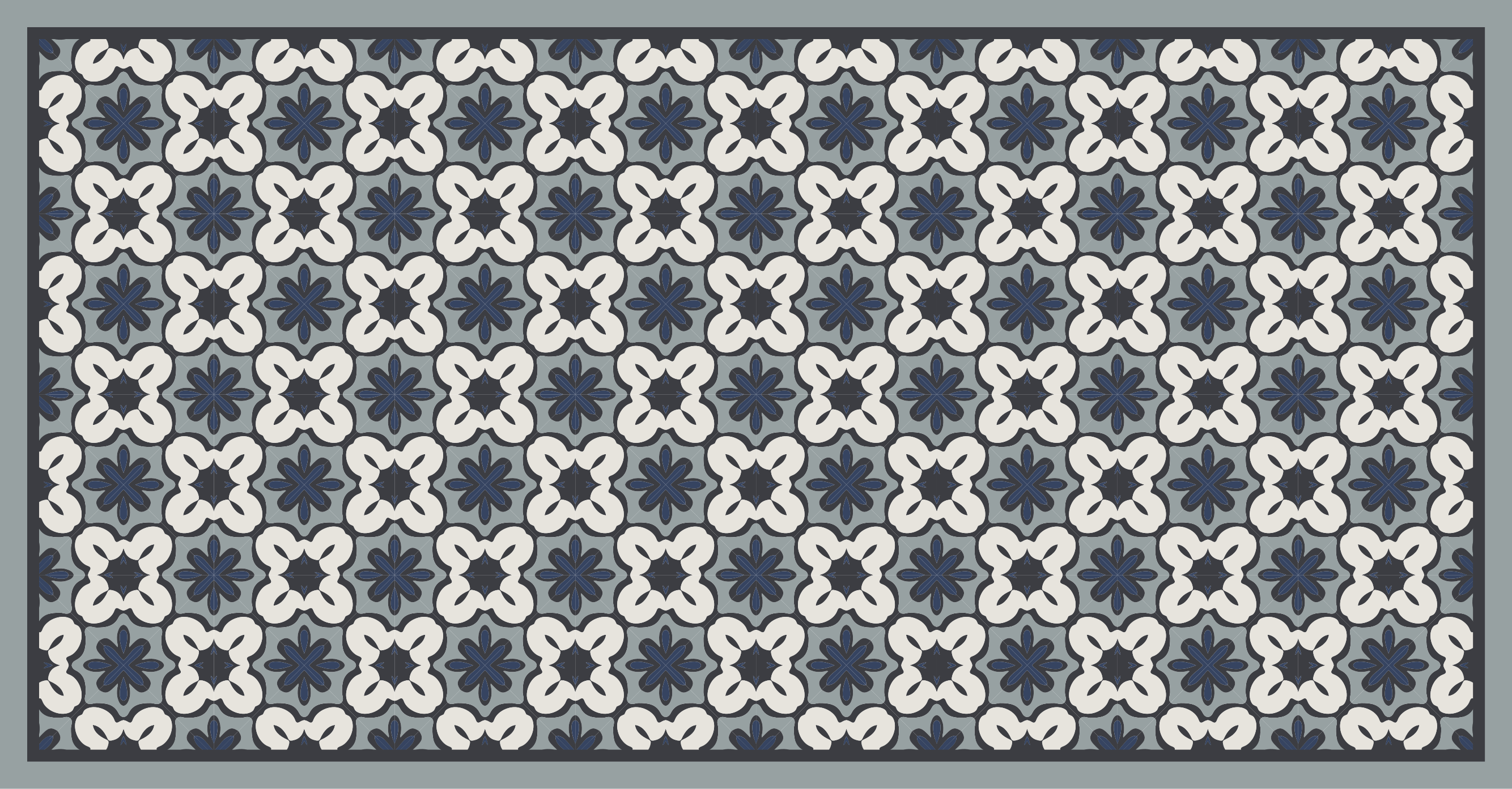 Grey classic arrangement mosaic vinyl carpet - TenStickers