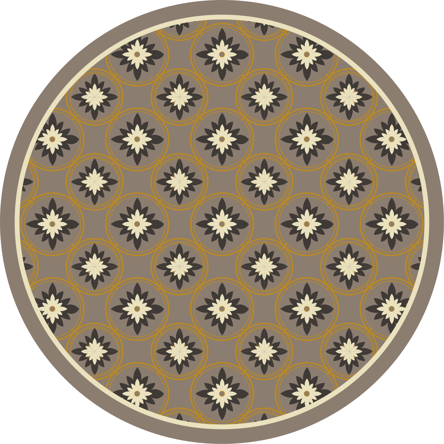 Patterned Circle mosaic vinyl carpet - TenStickers