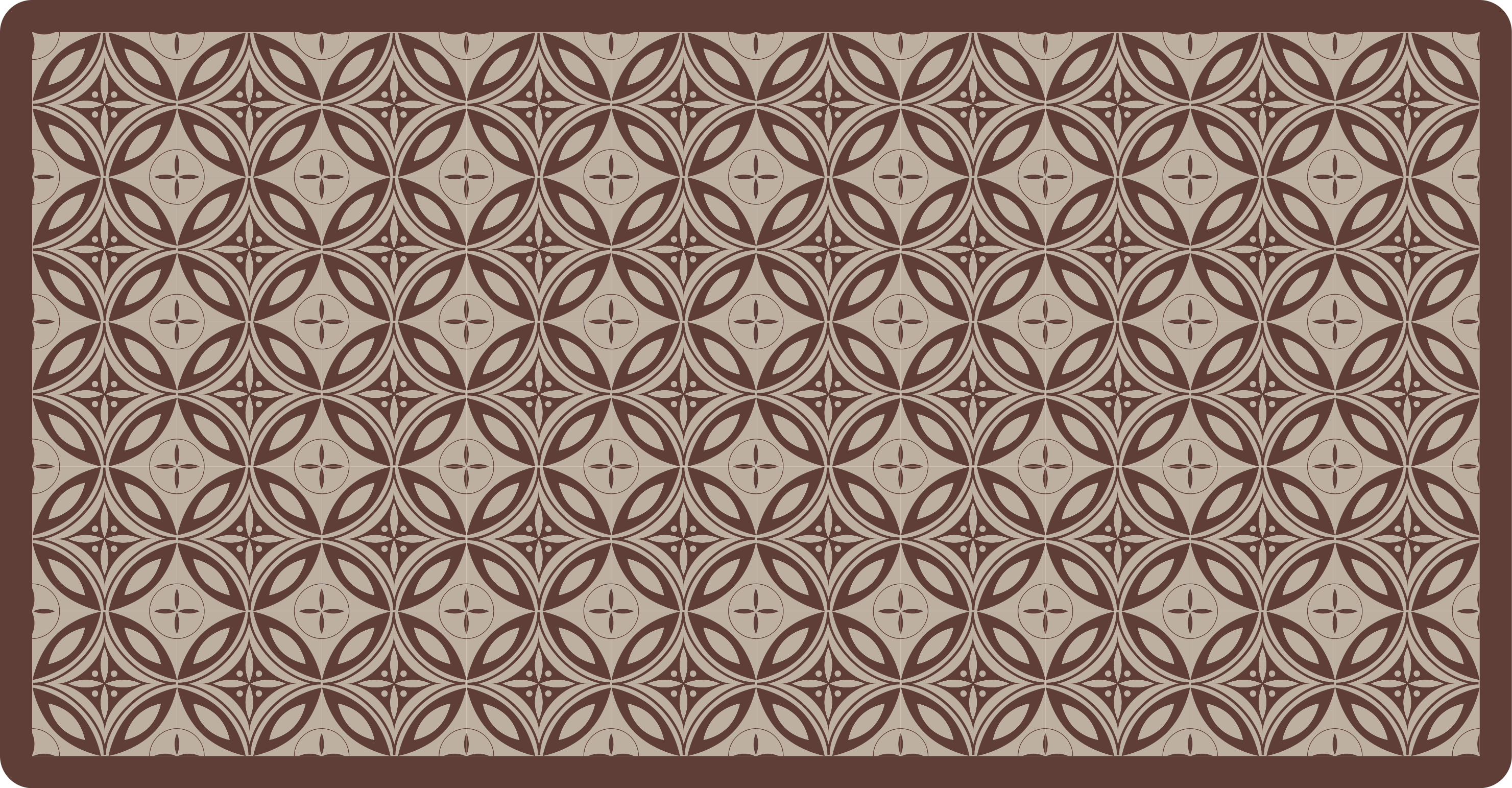 Brown Patterned Shapes mosaic vinyl carpet - TenStickers
