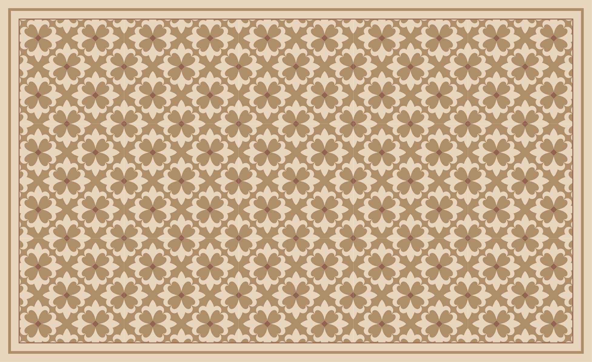 Vintage beige squared pattern kitchen vinyl rug - TenStickers
