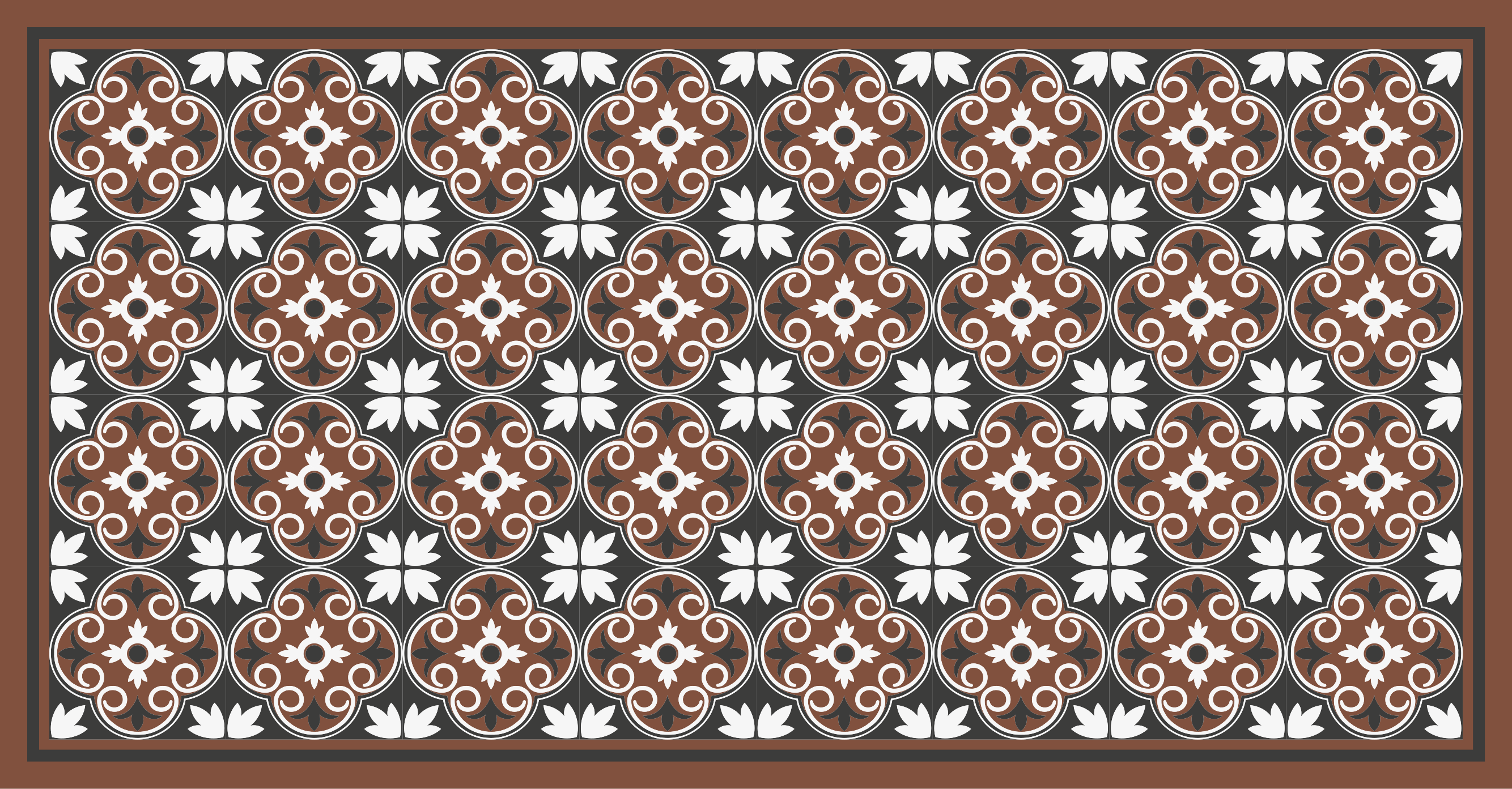 Complex floral arrangement mosaic vinyl carpet - TenStickers