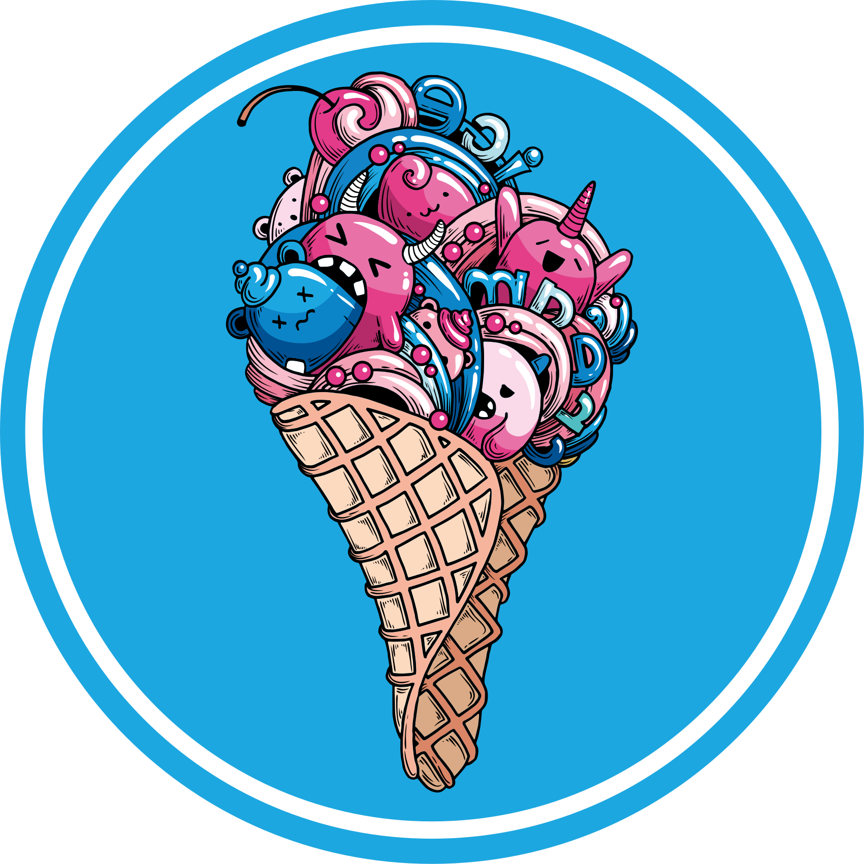 Ice Cream Delight circular vinyl carpet - TenStickers