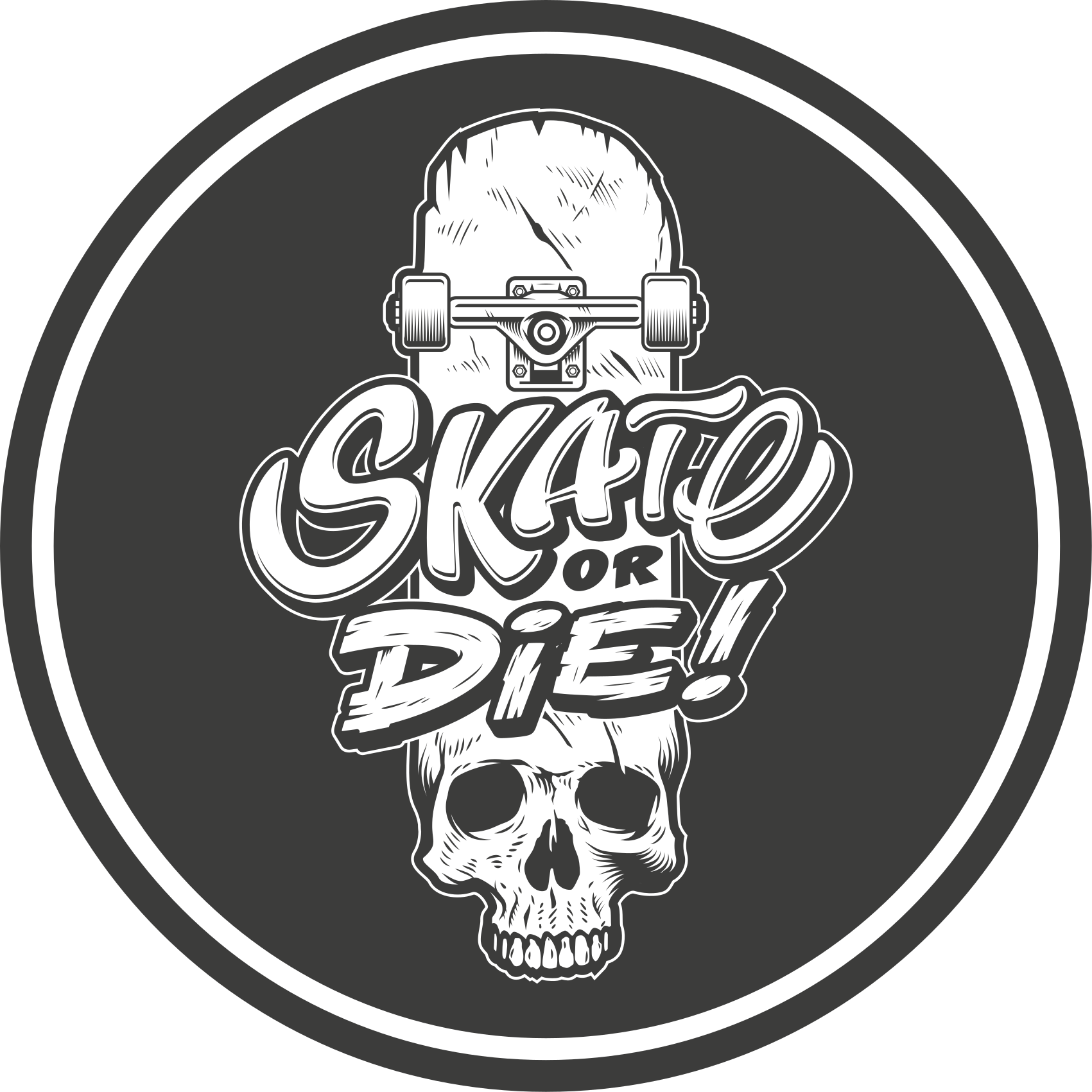 Skull skate or die teen vinyl carpet - TenStickers