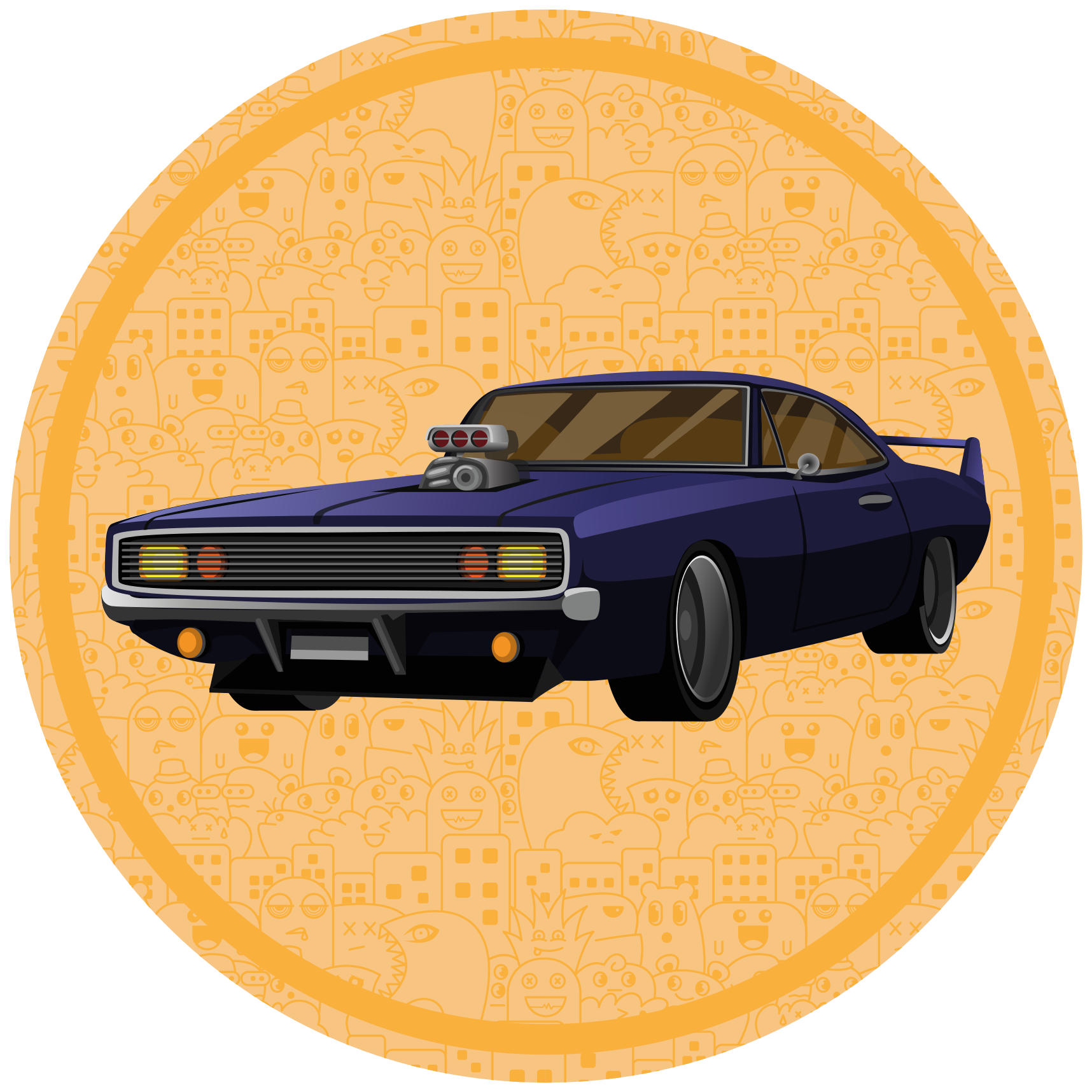 Classic Muscle Car teen vinyl carpet - TenStickers