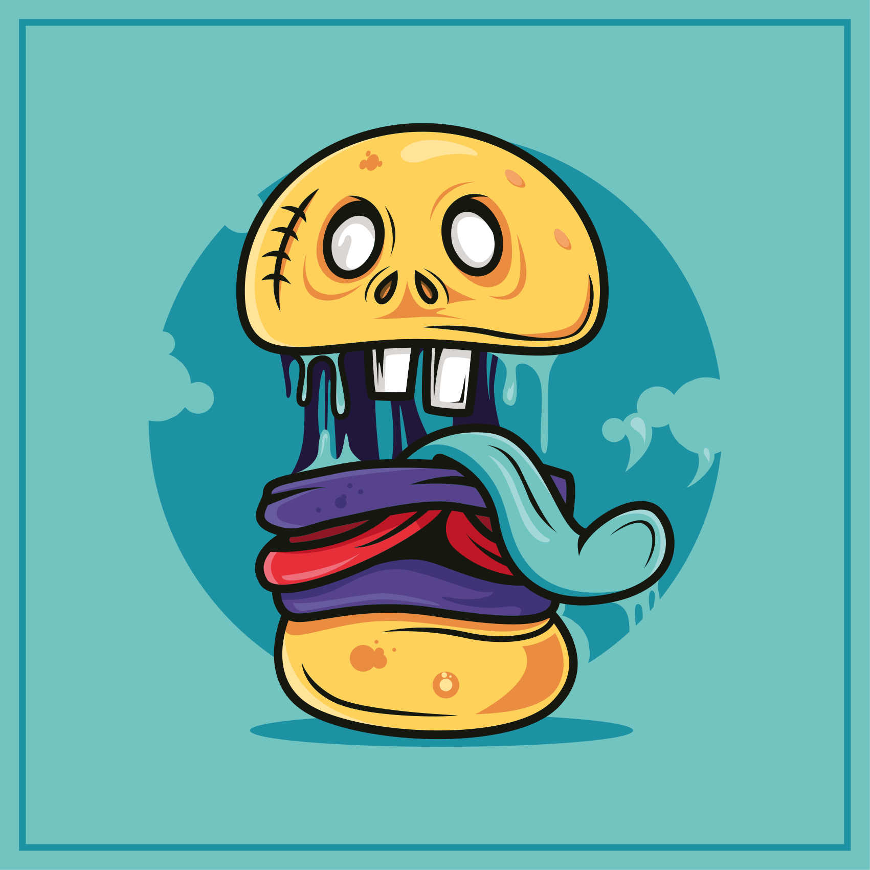 Silly Skull Character teen vinyl carpet - TenStickers