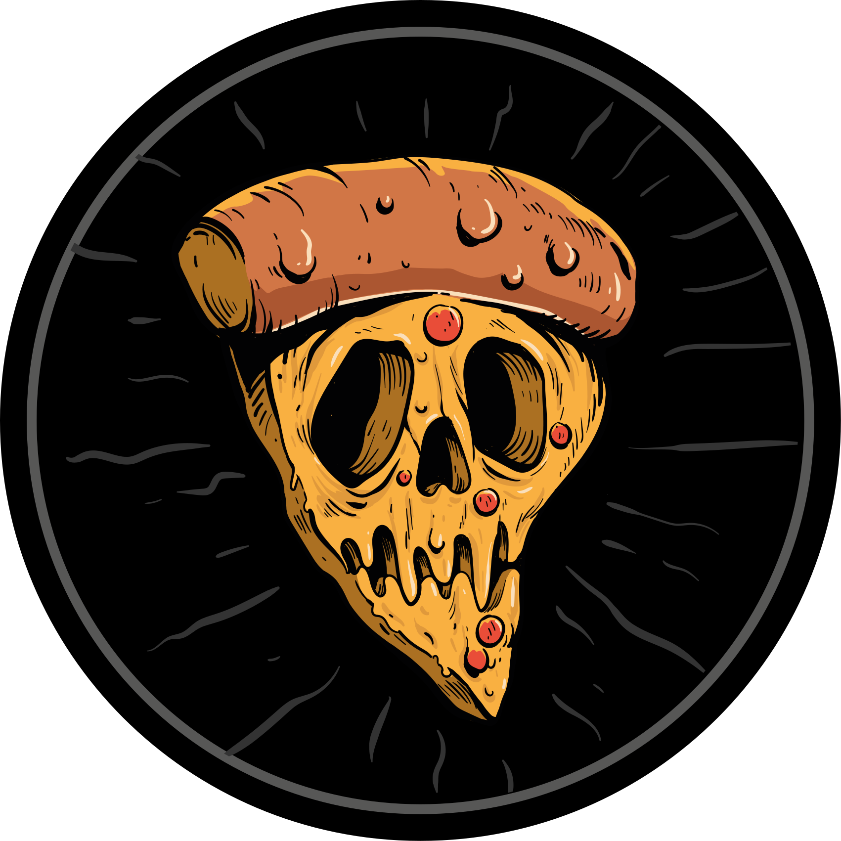 Skull Pizza Slices teen vinyl carpet - TenStickers