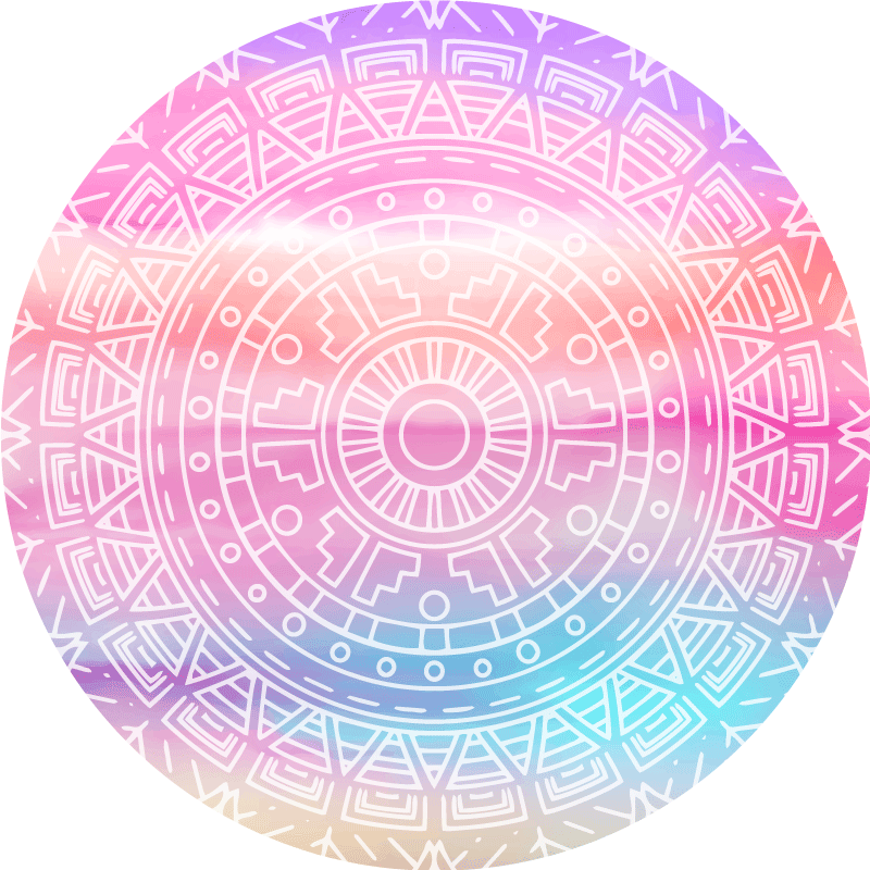 Lively Geometric Element mandala vinyl carpet - TenStickers
