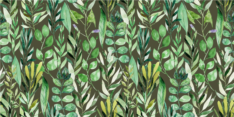 Lush Greenery Pattern nature vinyl carpet - TenStickers