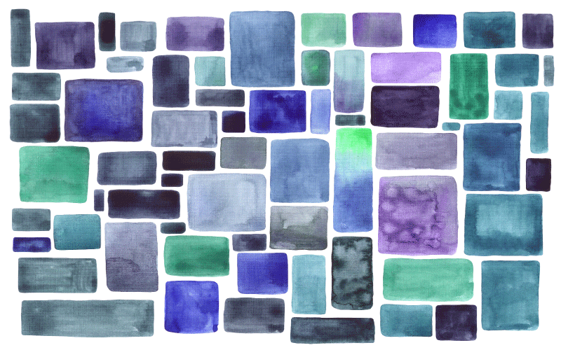 Blue shades block pattern vinyl rug - TenStickers