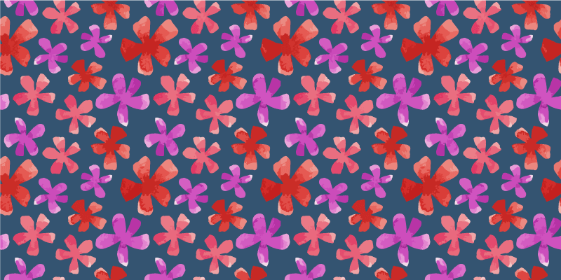 Purple and red patterns floral vinyl carpet - TenStickers