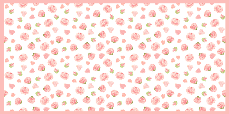 Roses stylish pattern floral vinyl carpet - TenStickers