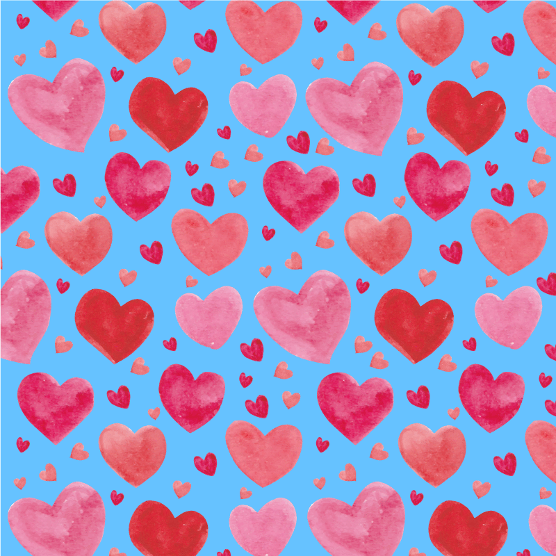 Vibrant Heart Motif teen vinyl carpet - TenStickers