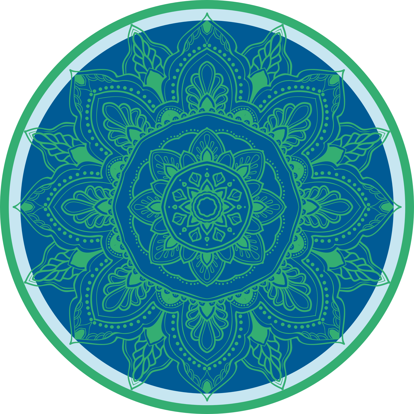 Elaborate Flower Arrangement mandala vinyl carpet - TenStickers