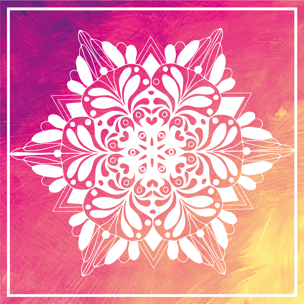 Elaborate Botanical Arrangement mandala vinyl carpet - TenStickers