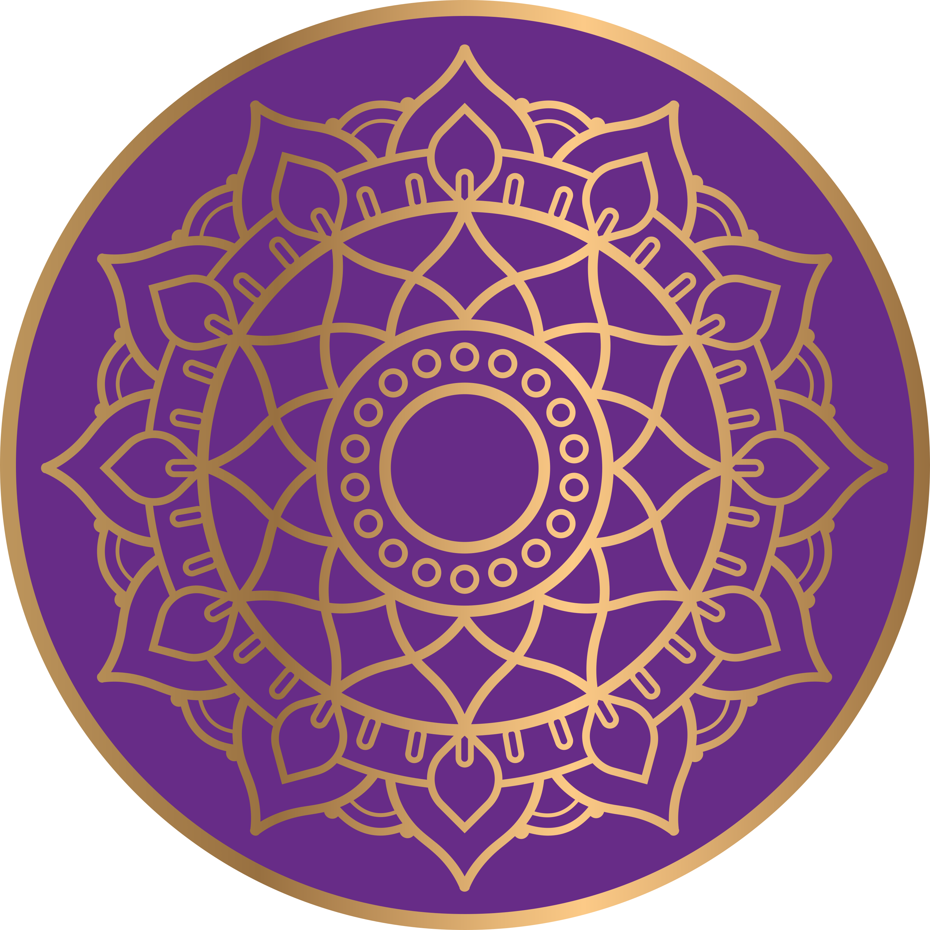 Purple and golden motif mandala vinyl carpet - TenStickers