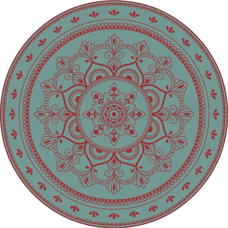 Complex circular illustration mandala vinyl carpet - TenStickers