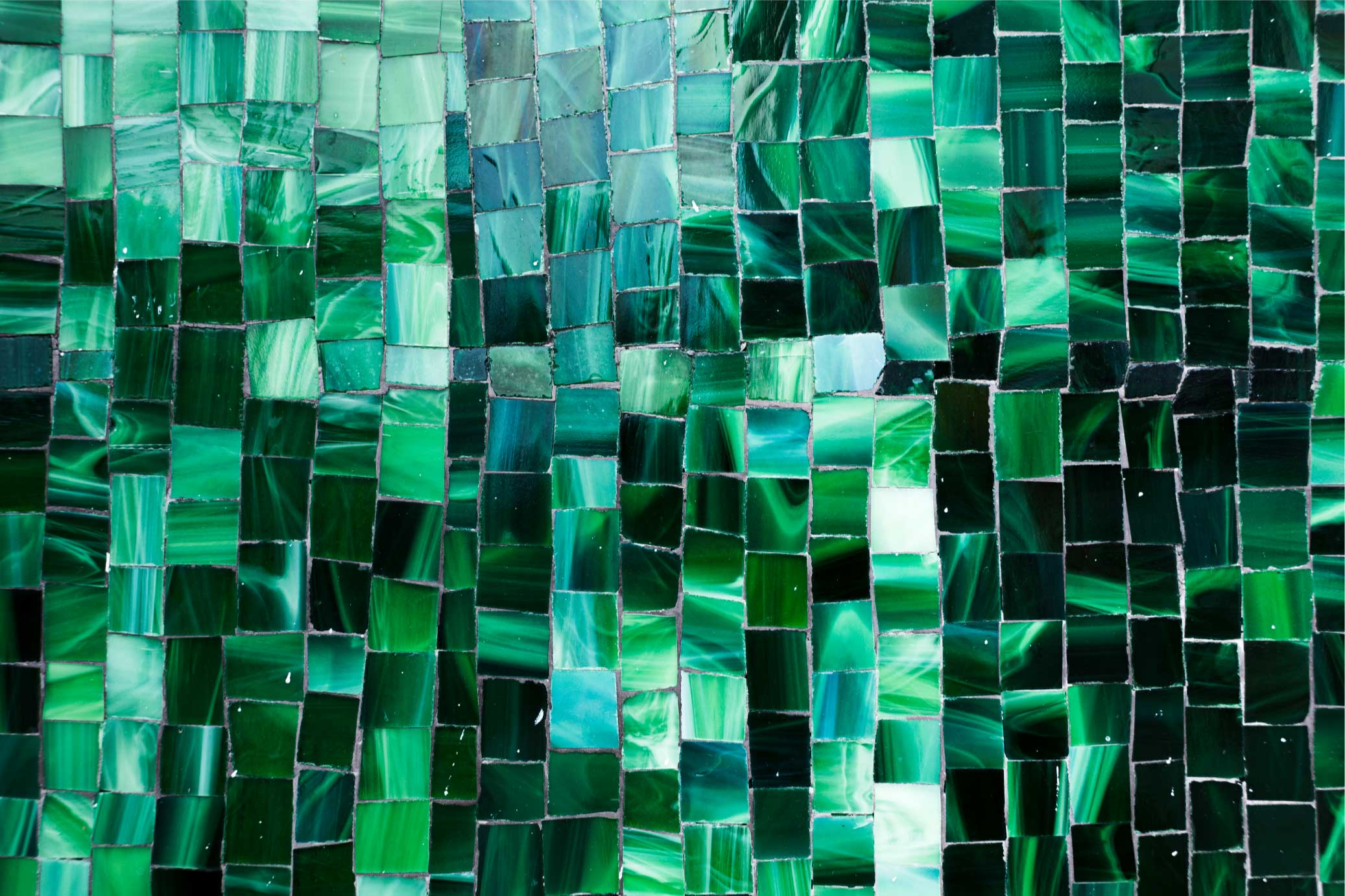 Mosaic vinyl carpet mosaic green tiles - TenStickers