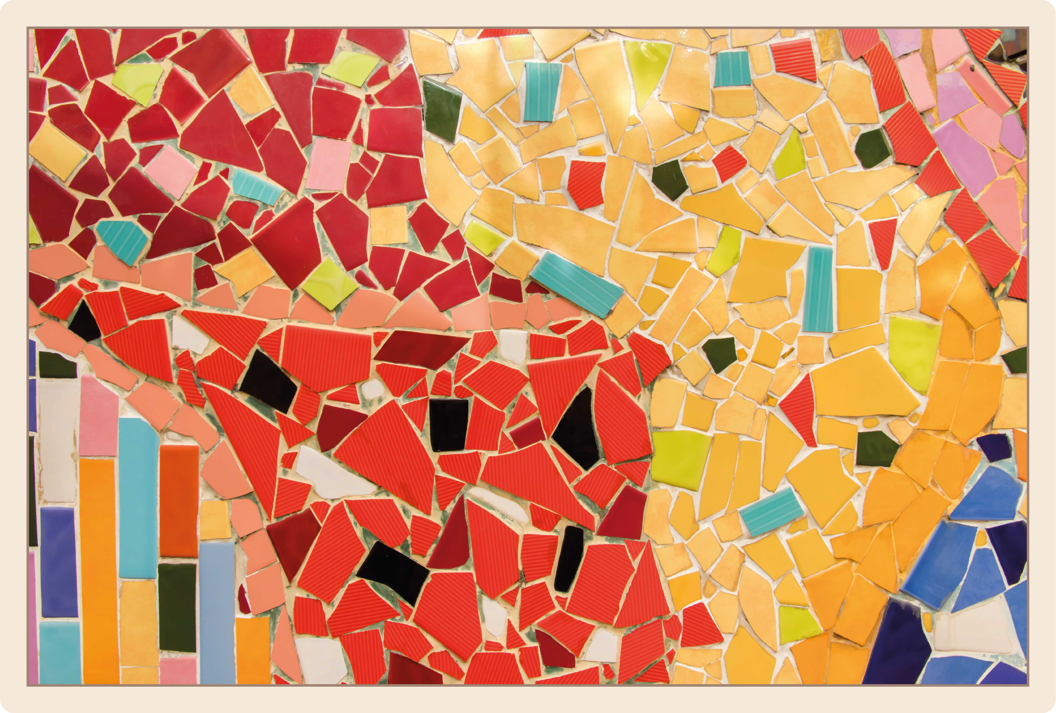 Vibrant tiled arrangement mosaic vinyl carpet - TenStickers