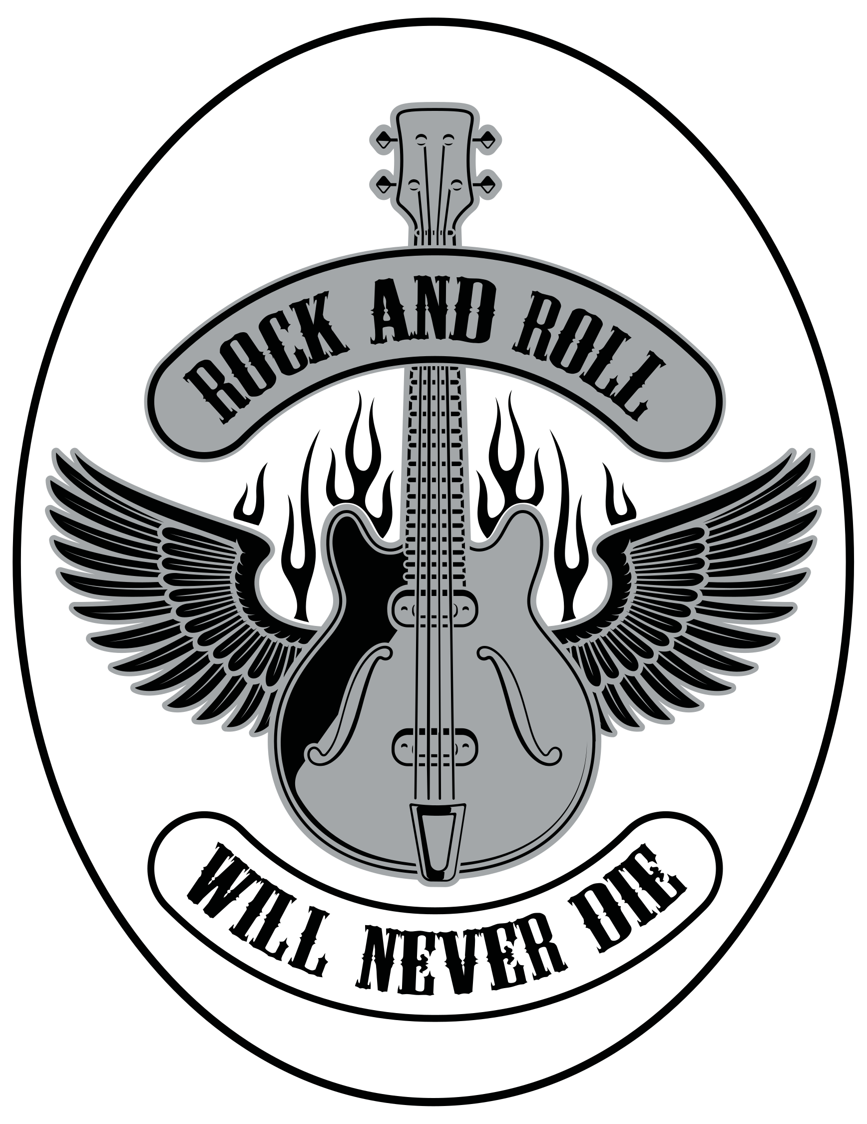 Rock and roll will never die custom vinyl carpet - TenStickers