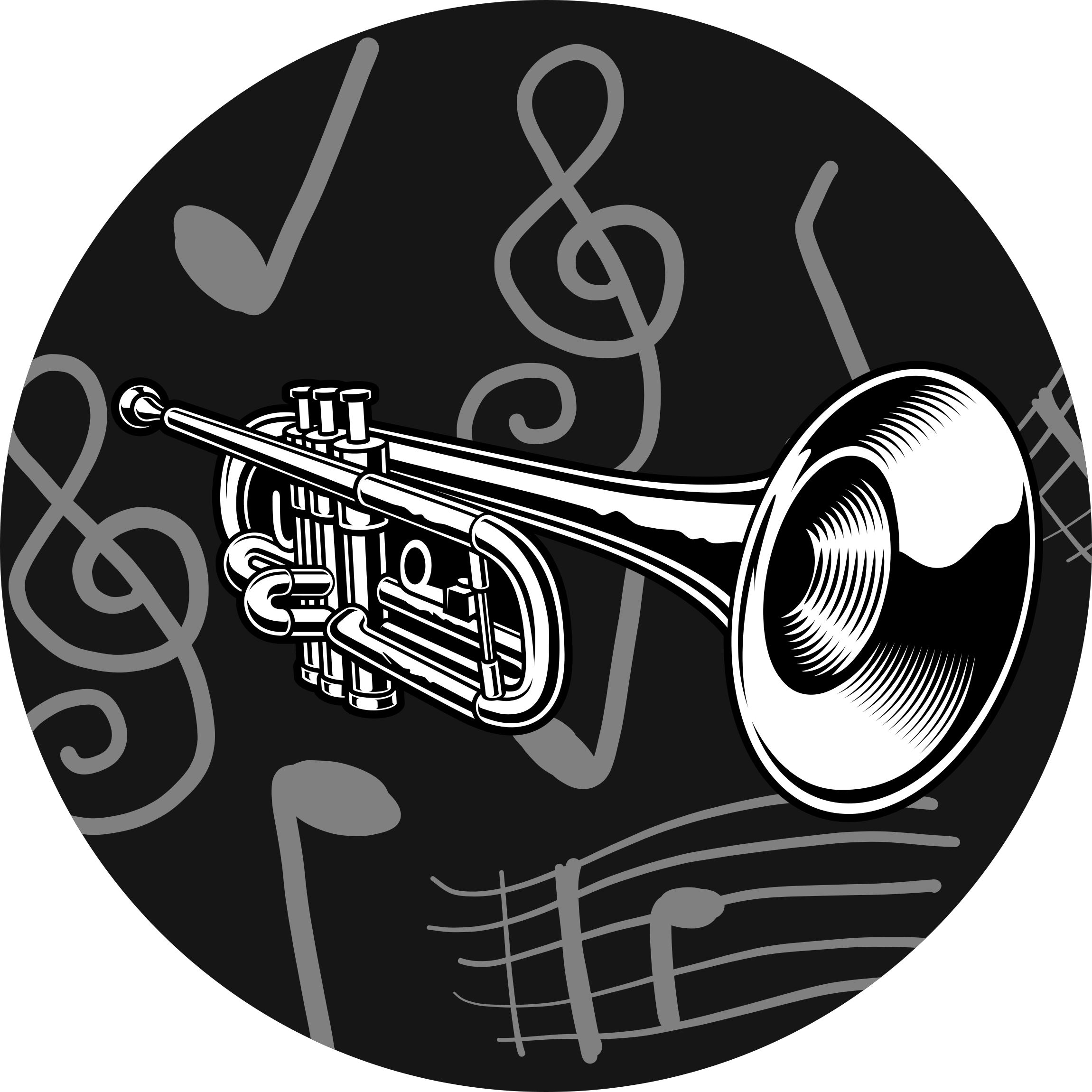 Musical Instrument Theme circular vinyl carpet - TenStickers