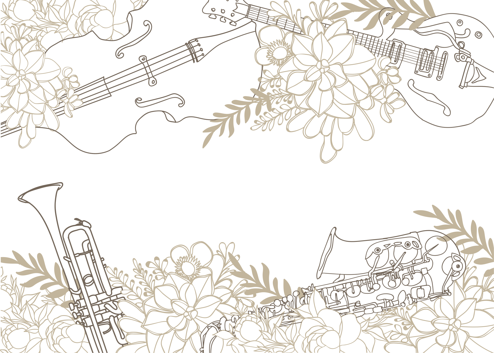 Harmonic Flower Composition floral vinyl carpet - TenStickers