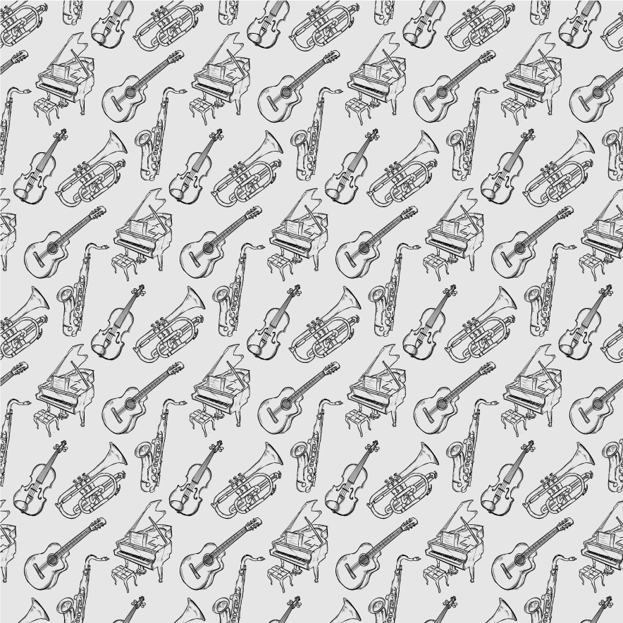 Texture vinyl carpet musical instruments collection - TenStickers