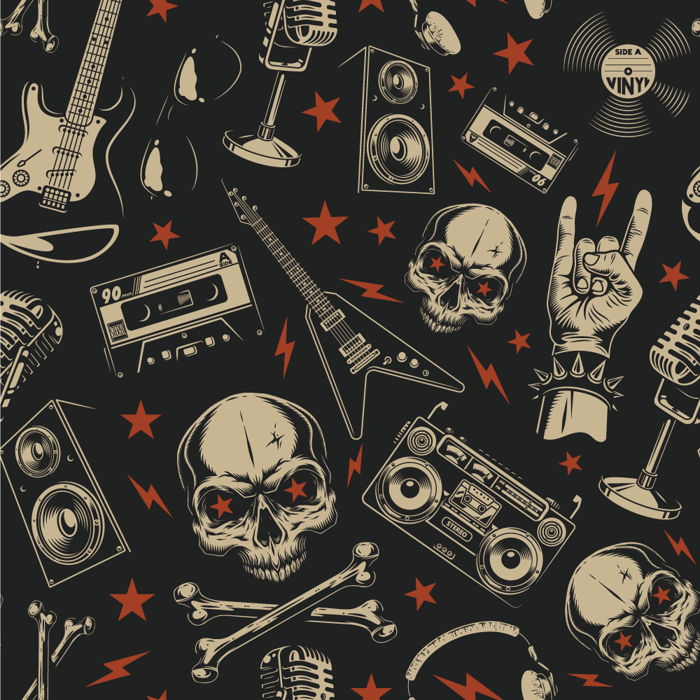 Rock Music Theme teen vinyl carpet - TenStickers