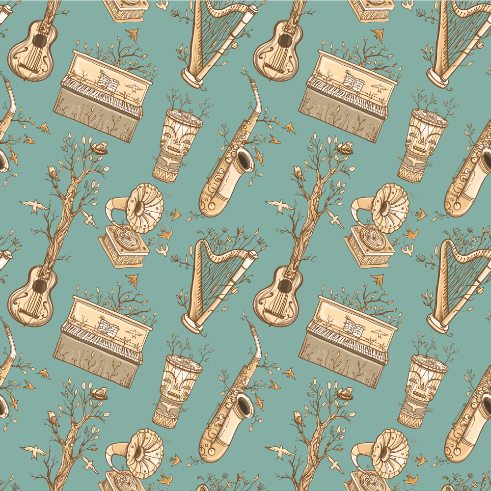 Musical Instruments Concept kids vinyl carpet - TenStickers