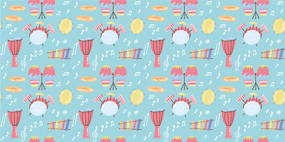 Musical Instruments Fun kids vinyl carpet - TenStickers