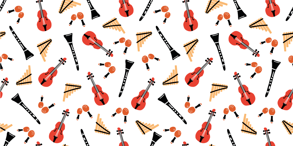 Musical Instrument Pattern kids vinyl carpet - TenStickers