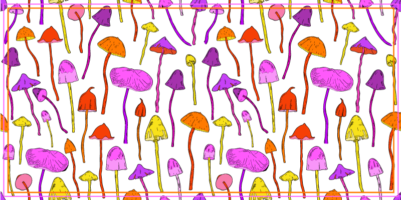 Colorful Mushroom Illustrations nature vinyl carpet - TenStickers