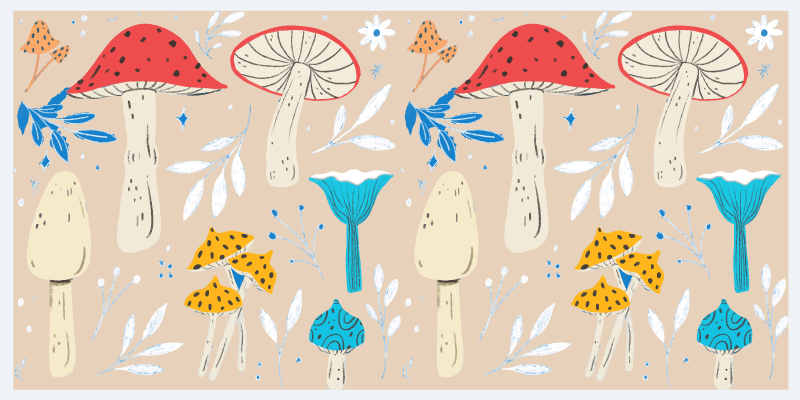 Mushroom Elements nature vinyl carpet - TenStickers