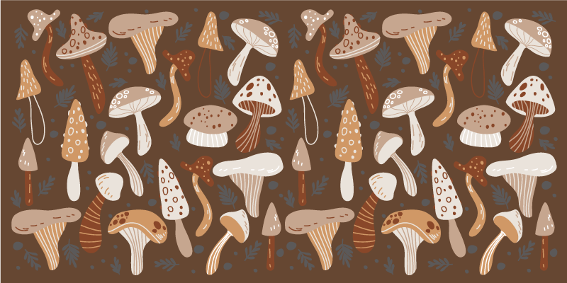 Mushroom Patterns nature vinyl carpet - TenStickers