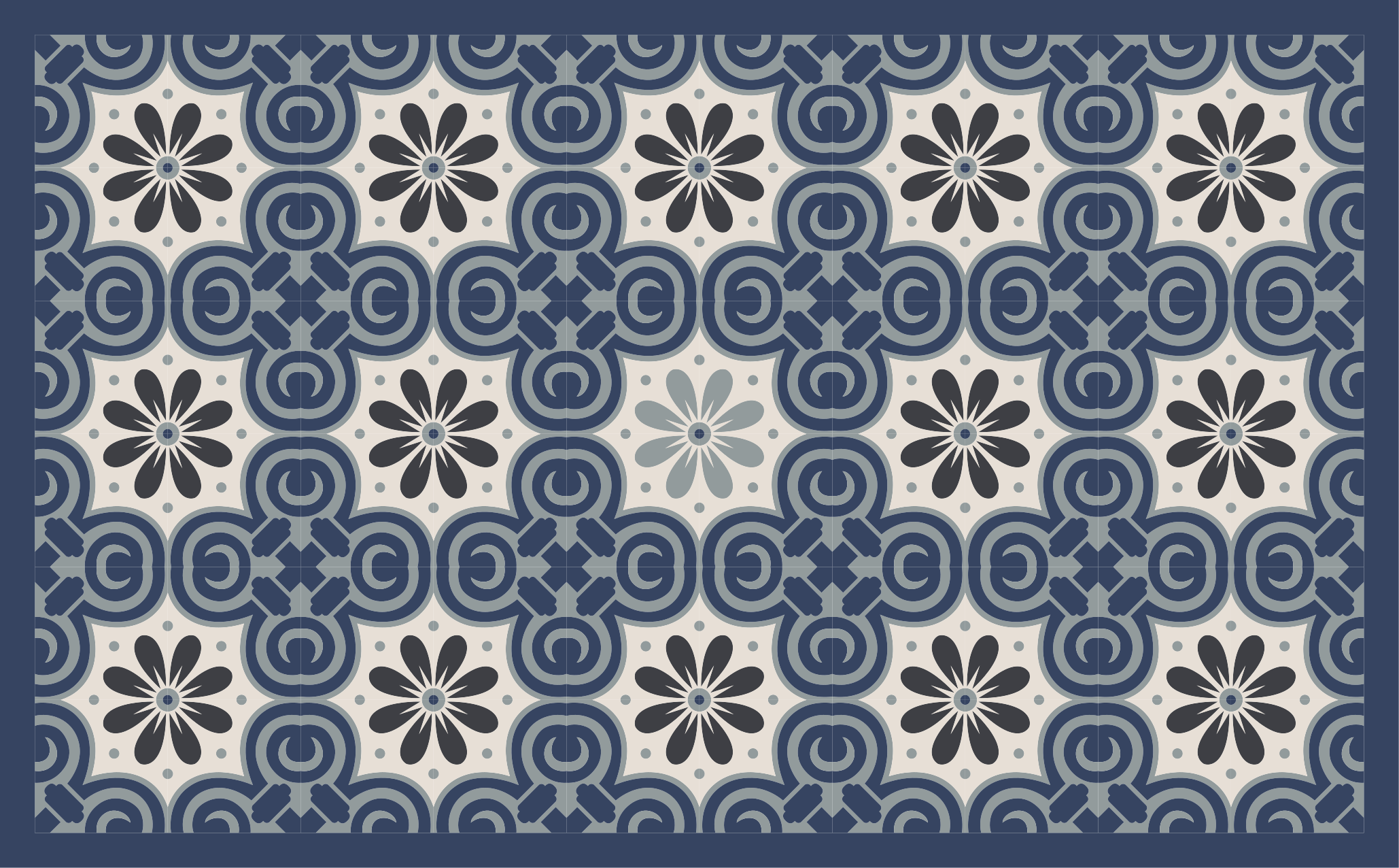 Elegant Floral Composition tile vinyl carpet - TenStickers