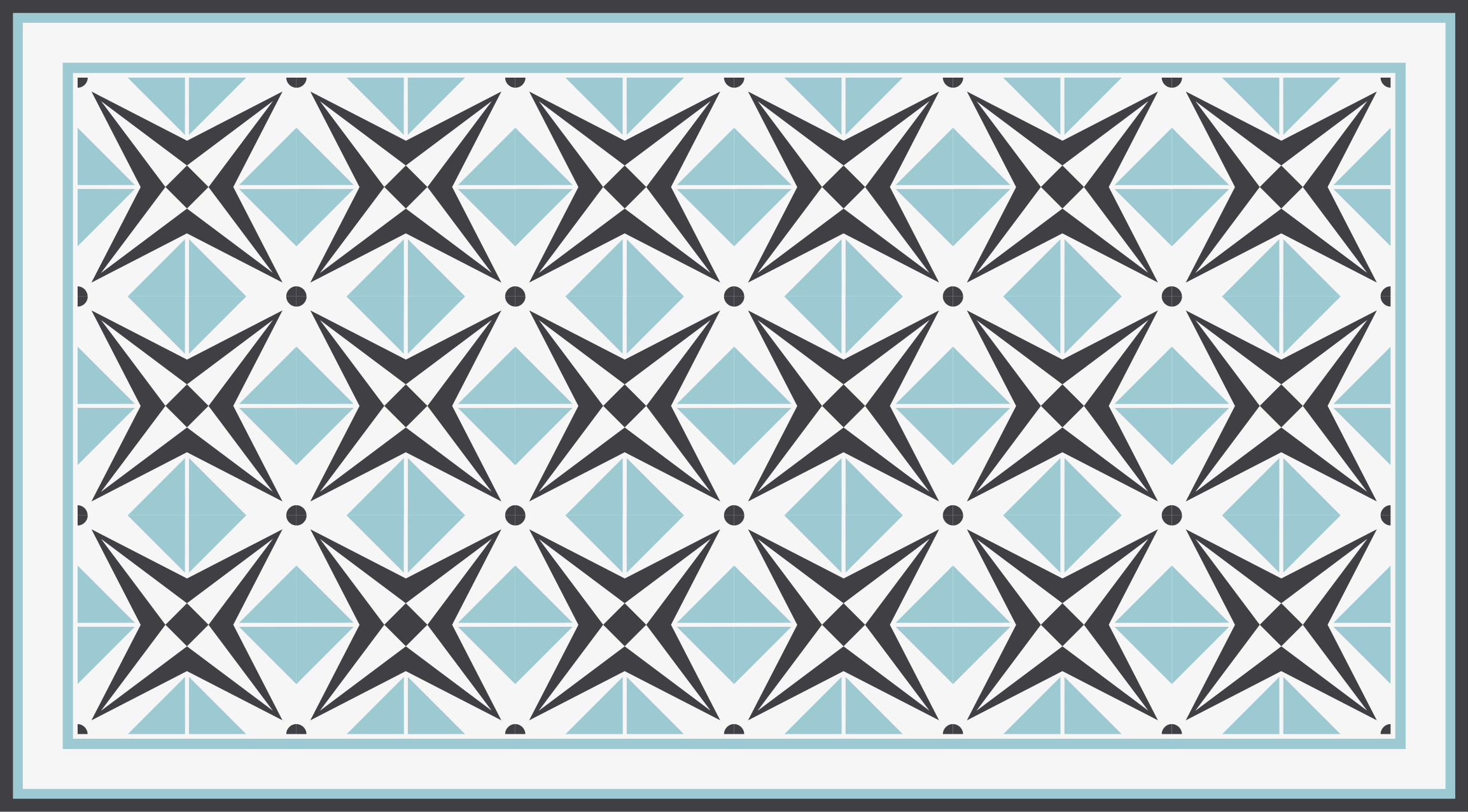 Star blue motif mosaic vinyl carpet - TenStickers