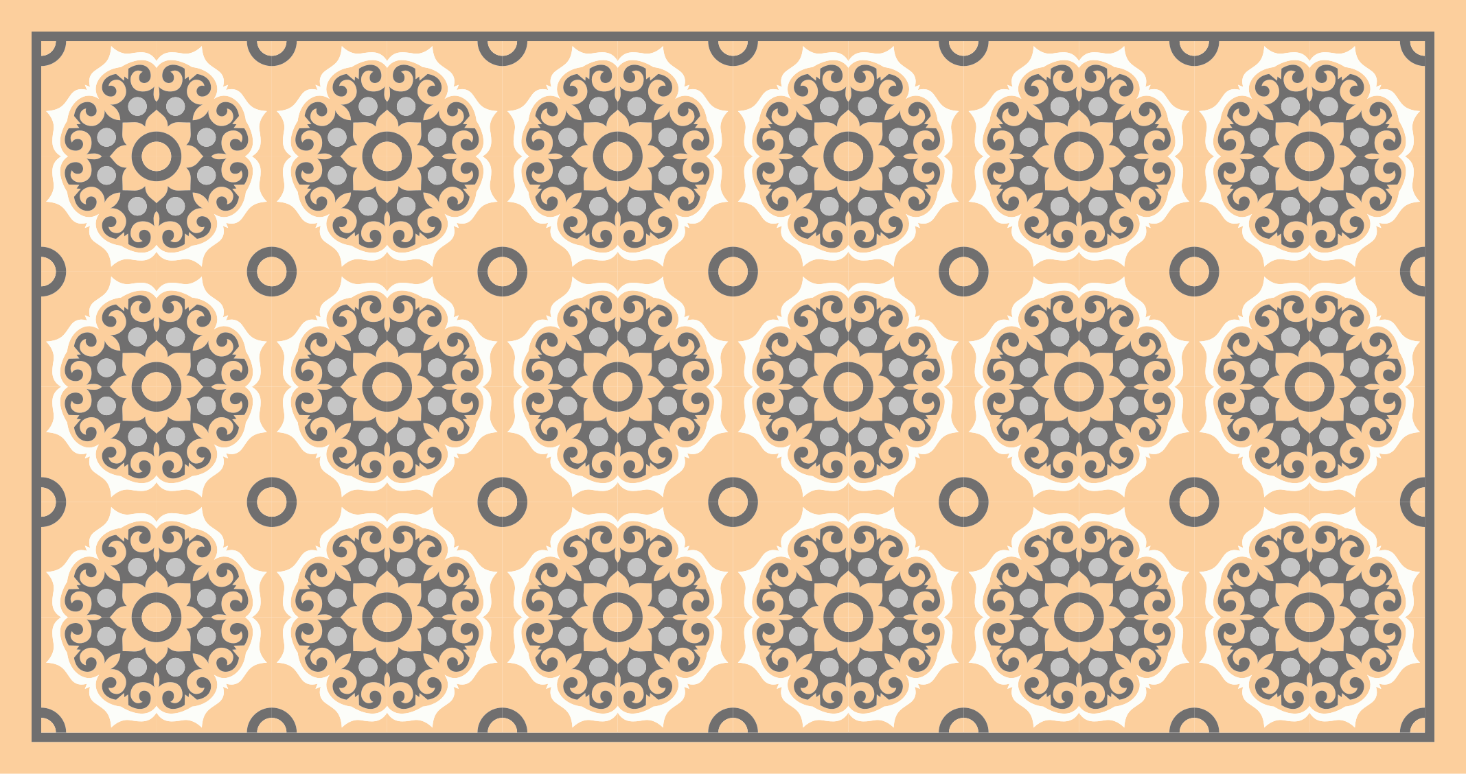 Geometric Mandala Motif tile vinyl carpet - TenStickers
