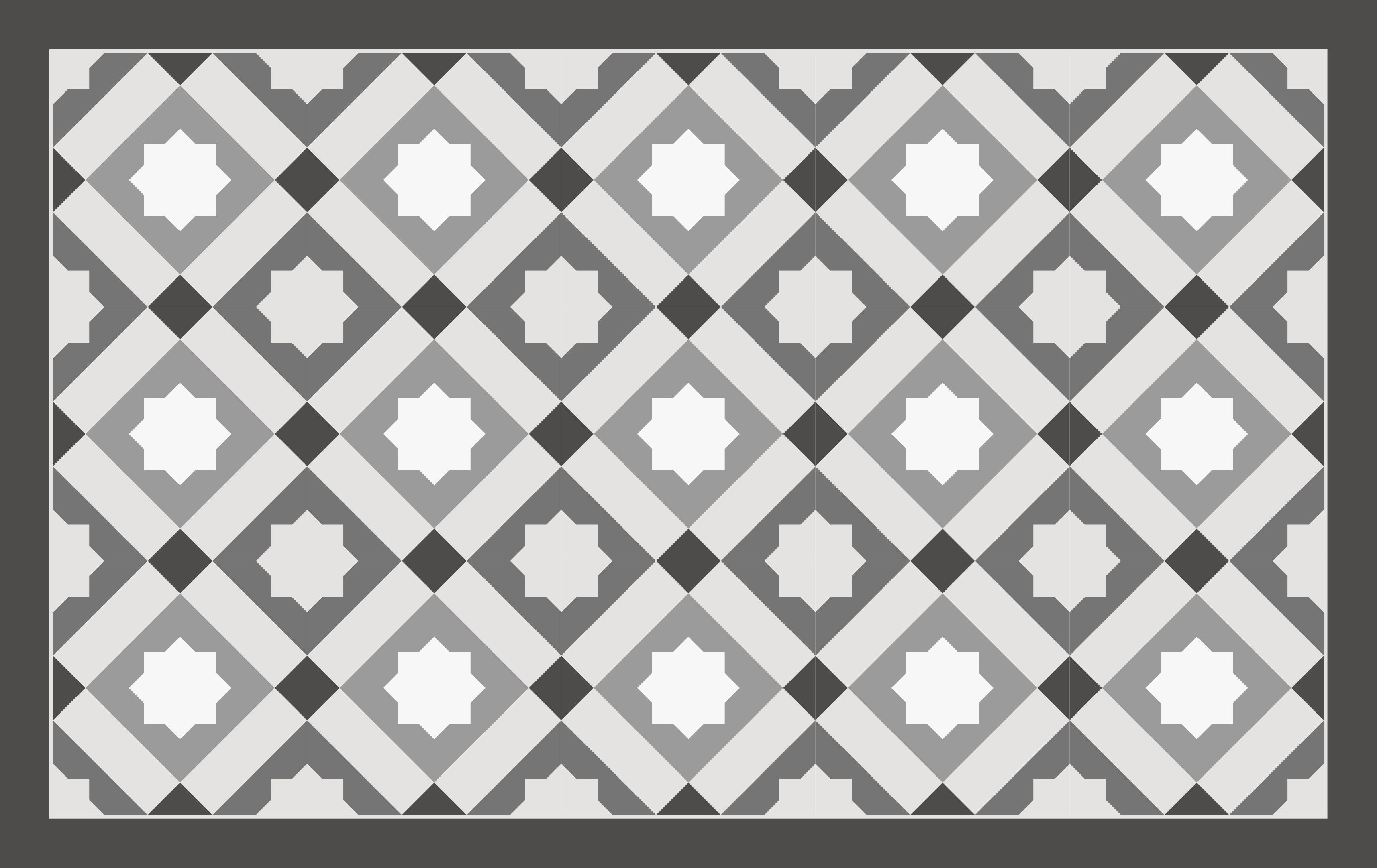 Gray starry tiles mosaic vinyl carpet - TenStickers