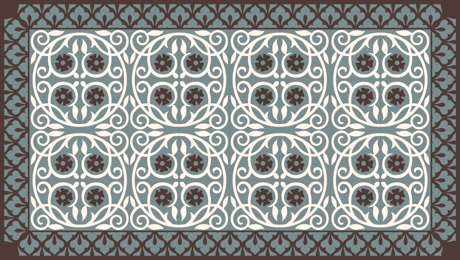 Floral Element Arrangement bathroom vinyl carpet - TenStickers