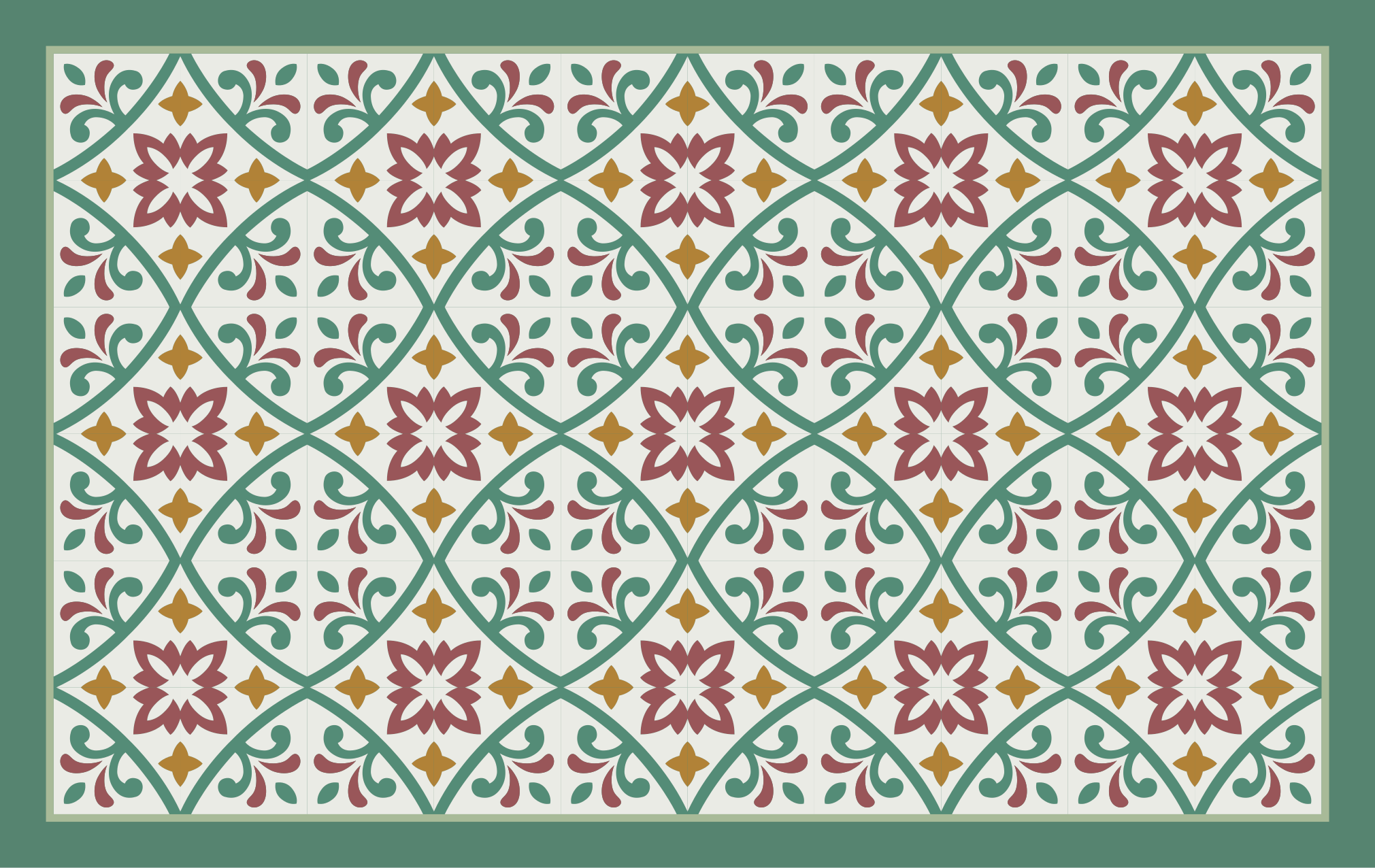 Elegant floral mosaic kitchen vinyl carpet - TenStickers