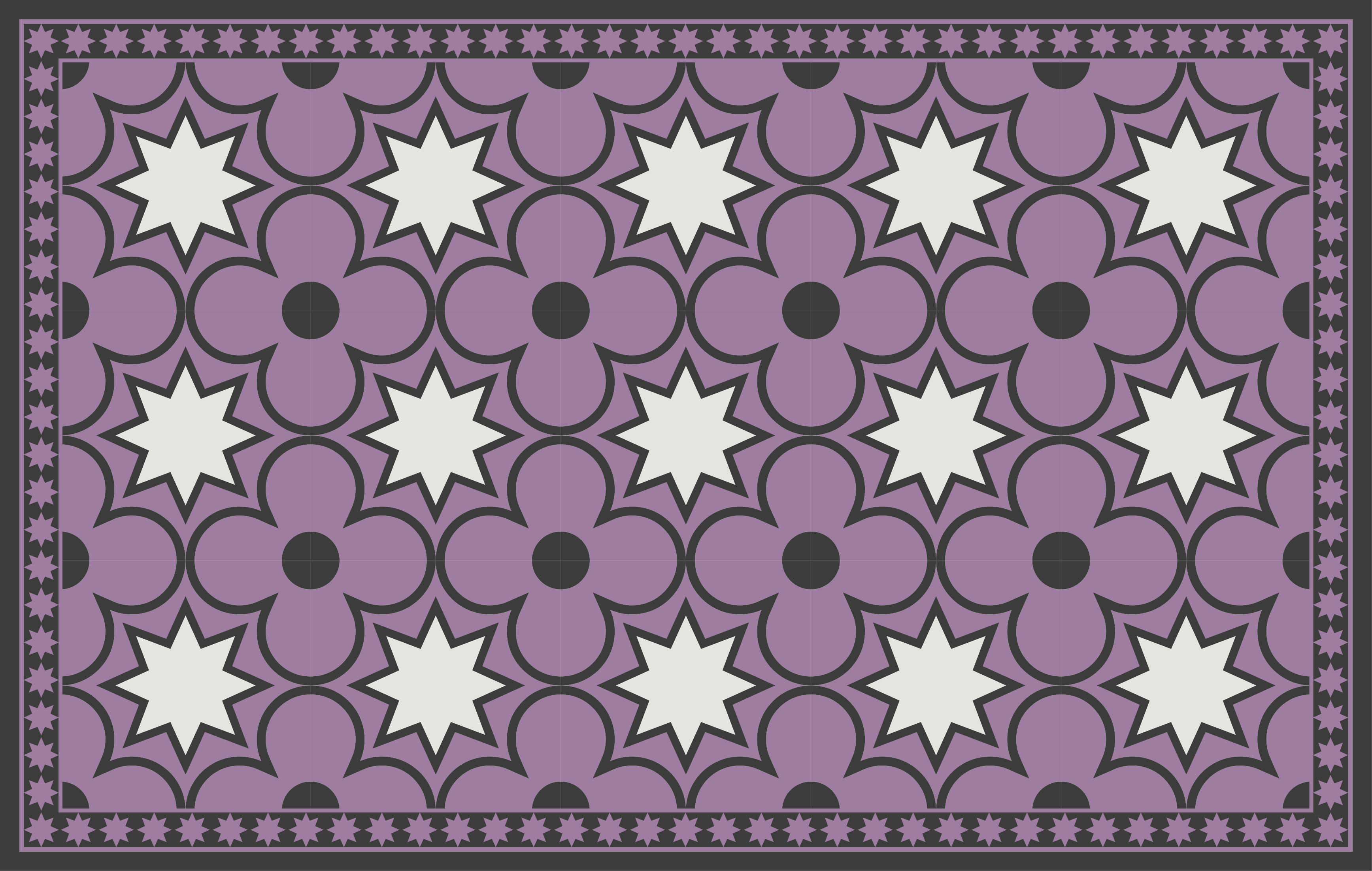 Star Patterned Motif tile vinyl carpet - TenStickers