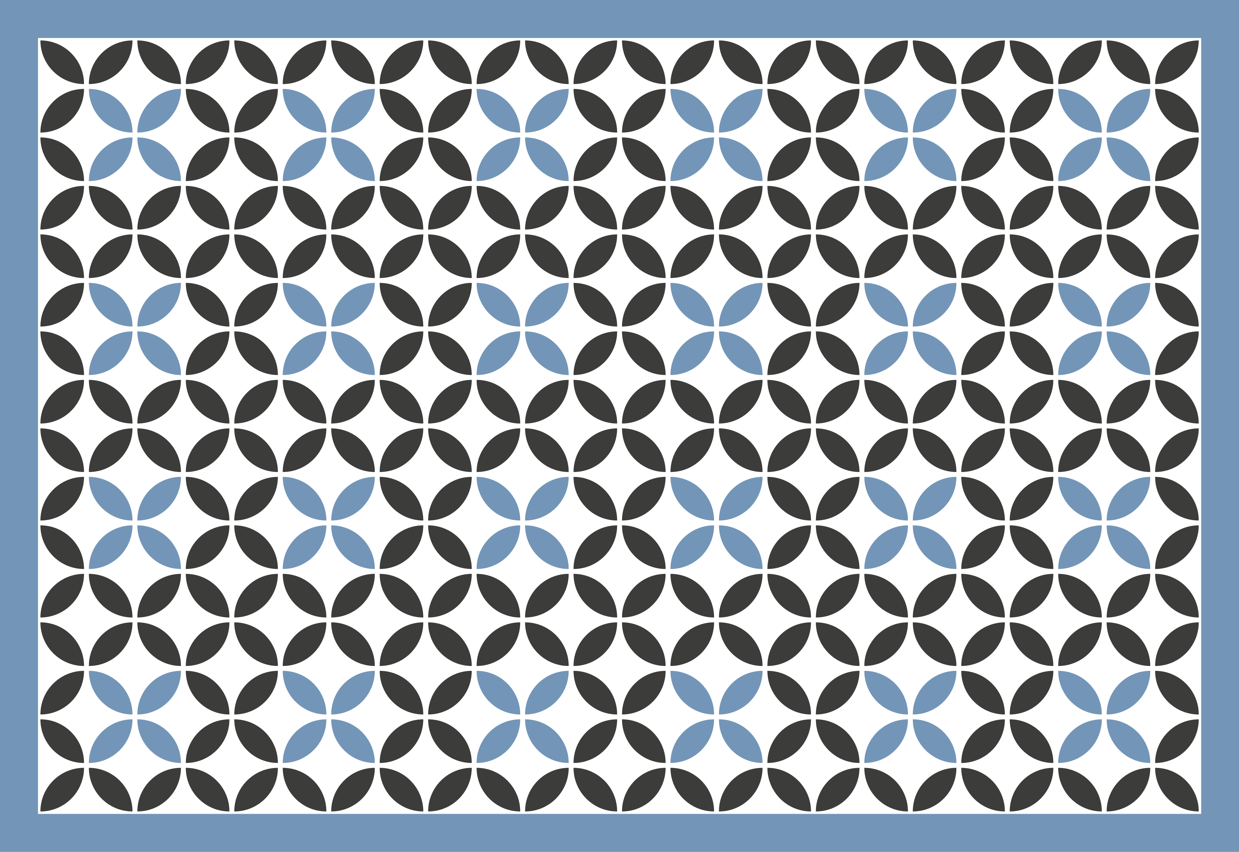 Overlay blue circular pattern geometric vinyl carpet - TenStickers